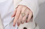 Gold Plated Ring with Imitation Stones - Sunburst Design for Women, Fashion Jewelry for Party & Formal Occasions - Image 2