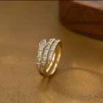 Gold Plated Starfish and Turtle Ring with Blue and White Stones for Women Casual Beach Outfits - Image 4