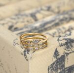 Gold Plated Starfish and Turtle Ring with Blue and White Stones for Women Casual Beach Outfits