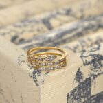 Gold Plated Starfish and Turtle Ring with Blue and White Stones for Women Casual Beach Outfits