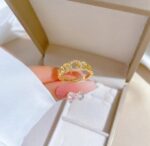 Gold Plated Chain Ring with Small Stones for Women - Jewelry for Parties and Gifting - Image 2