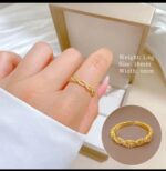 Gold Ring with Diamond Studs and Twist Design for Women - Shiny Finish, Open-Ended Band, Jewelry for Everyday and Formal Wear - Image 4