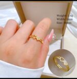 Gold Heart Shaped Diamond Studded Ring For Women - Modern Jewelry Gift - Image 3