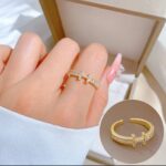 Gold Plated Cross Ring with Stone Setting for Women - Modern Design for Everyday Wear and Gifting - Image 4