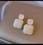 Pearl Earrings with Gold-Plated Frame for Women - Beaded Design for Party and Wedding Occasions - Image 4