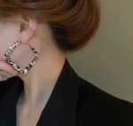 Animal Print Hoop Earrings with Gold Earring Backs for Women - Casual Fashion Statement with Zebra-Like Pattern - Image 3