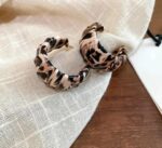 Leopard Print Earrings for Women - Gold Posts, Chunky Hoop Design, Black, White and Brown Animal Print, Casual Party Jewelry Set