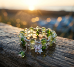 Green Crystal Beaded Butterfly Charm Bracelet - Image 3