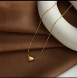 Gold Plated Heart Necklace for Women - Minimalist Delicate Chain Pendant for Girls Fashion Jewellery Anniversary Gift - Image 2