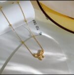 Gold Plated Four Leaf Clover Necklace for Women - Delicate Chain Pendant for Girls Fashion Jewellery
