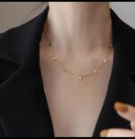 Gold Plated Layered Necklace Set for Women - Minimalist Chain Pendant Neckwear for & Party Fashion Jewelry - Image 4