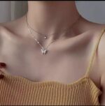 Silver Butterfly Layered Necklace Set for Women – Delicate Chain Pendant for Girls, , Daily Fashion Accessories - Image 2