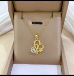 Gold Plated Butterfly Heart Pendant Necklace for Women - Fashion Jewelry Gift for Girls - Chain Necklace