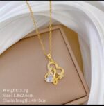 Gold Plated Butterfly Heart Pendant Necklace for Women - Fashion Jewelry Gift for Girls - Chain Necklace - Image 3