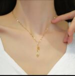 Gold Plated Leaf Pendant Necklace for Women - Delicate Chain Fashion Jewellery Gift - Image 4