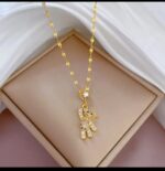 Gold Plated Teddy Bear Necklace for Women & Girls - Cubic Zirconia Pendant Chain for , Party, Gift - 18 Inch Fashion Jewelry - Image 3