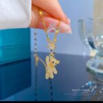 Gold Plated Teddy Bear Necklace for Women & Girls - Cubic Zirconia Pendant Chain for , Party, Gift - 18 Inch Fashion Jewelry - Image 4