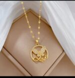 Gold Plated Butterfly Necklace for Women – Pendant with 'Love' Script – Fashion Jewelry Gift for Girls - Image 4