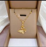 Gold Plated Butterfly Pendant Necklace for Women - Fashion Jewelry for Girls - Image 4