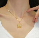 Gold Plated Butterfly Necklace for Women – Pendant with 'Love' Script – Fashion Jewelry Gift for Girls - Image 3