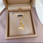 Gold Plated Butterfly Pendant Necklace for Women - Fashion Jewelry for Girls