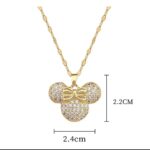 Gold Plated Mickey Mouse Necklace for Women & Girls - Pendant Chain for , Party, Gift - 18 Inch Fashion Jewelry - Image 3