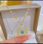 Gold Plated Evil Eye Necklace for Women - Chain Pendant for & Festive Occasions Protective Jewelry - Image 2