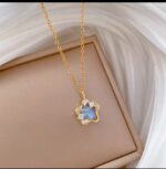 Flower Pendant Necklace Gold Plated Silver Alloy For Women Girls Fashion Jewellery - Image 3