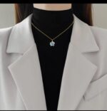 Flower Pendant Necklace Gold Plated Silver Alloy For Women Girls Fashion Jewellery - Image 2