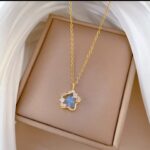 Flower Pendant Necklace Gold Plated Silver Alloy For Women Girls Fashion Jewellery