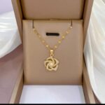 Gold Plated Rose Pendant Necklace for Women - Floral Design Chain for Girls - Festive & Fashion Jewelry - Image 4