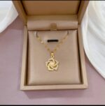 Gold Plated Rose Pendant Necklace for Women - Floral Design Chain for Girls - Festive & Fashion Jewelry
