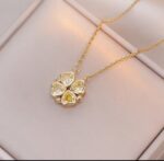Yellow Gold Plated Clover Necklace for Women - Delicate Chain Pendant for & Gift - Fashion Jewellery - Image 2