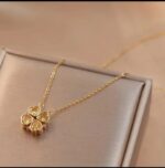 Yellow Gold Plated Clover Necklace for Women - Delicate Chain Pendant for & Gift - Fashion Jewellery - Image 3