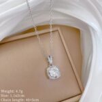 Silver Plated Pendant Necklace for Women – Round Cubic Zirconia Diamond Look Fashion Jewellery