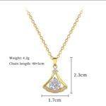 Gold Plated Pendant Necklace for Women - Teardrop Design with White Stone - Festive & Casual Wear Fashion Jewelry - Image 2