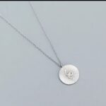 Silver Capricorn Zodiac Pendant Necklace for Women Girls - Minimalist Round Astrological Symbol Chain
