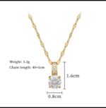 Gold Plated Pendant Necklace for Women - Cubic Zirconia Stone Chain for Girls Fashion Jewelry - Image 3