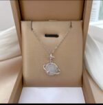 Silver Planet Necklace for Women - Celestial Jewelry with Moonstone Pendant - Fashion Accessory for Girls & Ladies