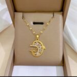 Gold Plated Dolphin Necklace for Women - Cubic Zirconia Pendant Chain for Girls Fashion Jewelry