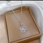 Silver Planet Necklace for Women - Celestial Jewelry with Moonstone Pendant - Fashion Accessory for Girls & Ladies - Image 2