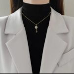 Gold Plated Key Pendant Necklace for Women - Fashion Jewelry for Girls - Accessory - Delicate Chain Necklace - Image 4