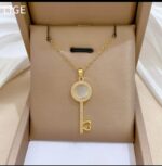 Gold Plated Key Pendant Necklace for Women - Fashion Jewelry for Girls - Accessory - Delicate Chain Necklace