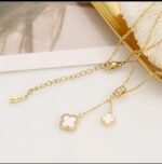 Gold Plated Clover Necklace for Women - Chain Pendant for & Gift - Delicate Floral Design Fashion Jewelry - Image 4