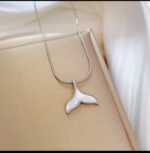 Whale Tail Pendant Necklace – Silver & Gold Tone Fashion Jewelry for Women, Girls – , Gift Option - Image 4
