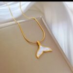 Mother of Pearl Tail Necklace: Gold Plated Chain Pendant for Women, Girls - Fashion Jewelry Women's Necklace - Image 3