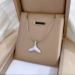 Whale Tail Pendant Necklace Silver Plated For Women Girls Fashion Jewellery