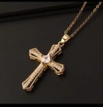 Gold Plated Cross Pendant Necklace for Women & Girls - Fashion Religious Jewelry for , Party, Festive Occasions - Image 4