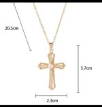 Gold Plated Cross Pendant Necklace for Women & Girls - Fashion Religious Jewelry for , Party, Festive Occasions - Image 2