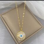 Evil Eye Necklace Gold Plated for Women Girls - Fashion Jewelry Party Festive Occasion